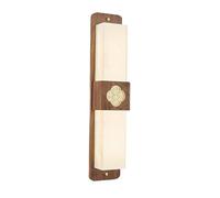 New Chinese Solid Wood Wall Lamps Retro Led Creative Atmosphere Wall Sconces Light Bedroom Bedside Dining Room Wall Light for Room Aisle Kitchen Study Bar Corridord13*60Cm/Brown/13 * 45Cm
