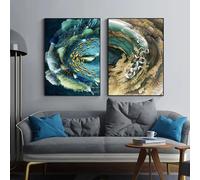New Chinese-style Abstract Fish Butterfly Landscape Canvas Prints Poster Painting Picture for Living Room Home Decoration 30x45cmx2 No frame