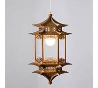 New Chinese Style Antique House Hanging Lamp Hotel Guest House Porch Pendant Light Ancient Architecture Pavilion Zen Chandelier is Suitable for The Bedroom Tea Room