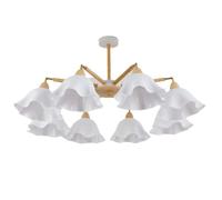 New Chinese-Style Creamy Romantic Floral Hanging Lamp Nordic Solid Wood Home Chandelier Dining Room Bar Pendant Light