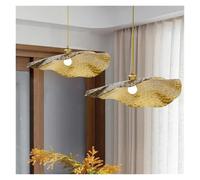 New Chinese Style Creative Zen Lotus Leaf Chandelier Wrought Iron Tea Table Dining Tea Room Hot Pot Shop LED Light,Pendant Lights(30cm)