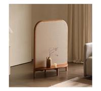 New Chinese Style Solid Wood Room Divider Retro Rattan Weaving Partition Screen Portable Freestanding Wall Divider For Living Room, Entrance, Bedroom (Color : Cherry color, Size : 90x45x110cm)