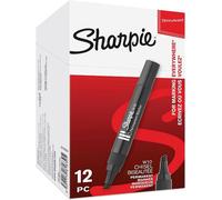 NEW CHISEL tip Sharpie W10 permanent marker black ink pens set pack of 12 PENS