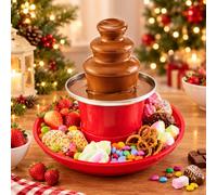 New Chocolate Fountain with Serving Tray & Three Tiers of Chocolate, Easy to Grab and dip Treats, Perfect Gift for Every Chocolate Lover, Great for Taking Parties to the Next Level.