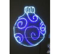 New Christmas Bauble Rope Light, Beautifully Designed and Equipped with 288 LED Lights, Allowing You to Bring A Festive Touch, Transforms Your Winter-Themed Outdoors - Blue and White