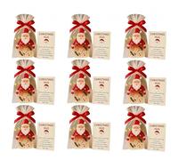 New Christmas Hug Cards, Little Christmas Hug (with Heartwarming Card and Organza Bag), Cute Santa Claus Ornaments with Encouragement Card,for Family Kids Neighbors (9)