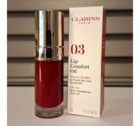 ~ NEW ~ CLARINS LIP COMFORT OIL 7ml FULL SIZE, BOXED #03 CHERRY RRP £27