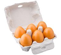 New Classic Toys 10596 Pretend Play Kids Six Wooden Eggs Cooking Simulation Educational Perception Toy for Preschool Age Toddlers Boys Girls, multicolor 6