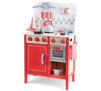 New Classic Toys - 11060 - Kitchen & Food Toys - Play Kitchen De Luxe Bon Appetit - Red - Including Accessories