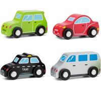 New Classic Toys 11934 4 Wooden Vehicles Set for Toddlers First Cars for One Ye