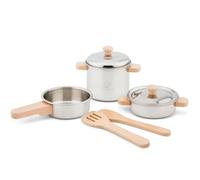 New Classic Toys - Metal Pan Set - Cooking Utensils Set, Utensil Set, Kids Kitchen Accessories, Pot Set, Kitchen Toy, Kitchen Set - 7 Piece Metal Pans and Pots Set