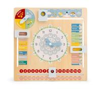 New Classic Toys Woet® Wooden Toy Calendar Clock for Kids - English Language Version - Learn Time, Days, Months, Seasons and Weather - Wall Learning Toy - Age 3 Years+