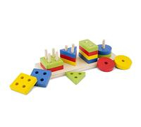 New Classic Toys Wooden geometric stacking puzzle