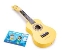 new classic Toys Wooden Guitar Toy for Toddlers 3 Boys and Girls Baby Gifts, Kids Musical Instruments for Childrens Three Year Old Inclusive Musicbook, Yellow, (10343)