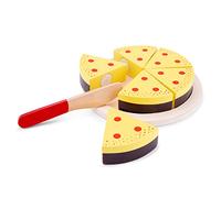 New Classic Toys Wooden Pretend Play Kids Cutting Cake Cream Cooking Simulation Educational Perception Toy for Preschool Age Toddlers Boys Girls, Multi Color