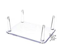 New Clear 6.25" Large 4 Four-Peg Acrylic Display Stand Holder with Vinyl Anti-Scratch Cap Guards for Fossils, Minerals, Rocks, Geodes, Duck and Goose Water Fowl Hunting Decoys (Qty 1)