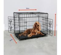New Clever Paws Dog Crate With Folds Flat For Storage, Easy To Clean Tray, Ideal For Travel, Also Sturdy and Reliable Steel Frame Means, This Is Perfect For Travel As A Car Crate. - Medium.
