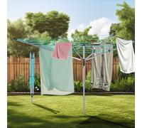 NEW CLOTHES AIRER 4 ARM ROTARY GARDEN WASHING LINE DRYER 50M FOLDING OUTDOOR