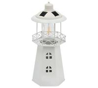 New Coastal Paradise Solar Metal Lighthouse - Outdoor Garden Decorative Light with Warm White LED Glow, Solar Powered, Rechargeable Battery Included - Perfect for Garden, Patio A-58