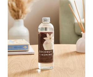 New Coconut & Jasmine Reed Diffuser Refill 250ml - Elegant Tropical Scent with Coconut, Pineapple & Jasmine, Up to 25 Weeks of Refreshing Fragrance, Perfect for Any Room or Gift -M82