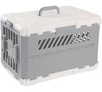 New Collapsible Cat and Dog Cage - Durable Hard-Sided Carrier with Easy Unfolding, Space-Saving Design, and Comfortable Interior for Suitable for outdoor, travel, walking, camping(Color:gray)