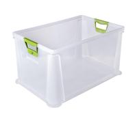 NEW Commercial Clear Transparent Plastic Euro Size Box Crates Soft Grip Handles