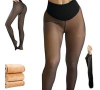 New Compression Band & One Seam Option Magic Fleece Lined Leggings, Magic Bare-Leg Look Fleece Lined Tights, Thick Tights Thermal Leggings (Tan, XXL/3XL)