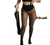 New Compression Band & One Seam Option,The Original Magic Fleece Lined Leggings for Women,Plus-Size Warm Bare-Leg Tights (Tan, L/XL)