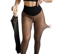 New Compression Band & One Seam Option,The Original Magic One-Seam Shaping Fleece Lined Leggings,Plus-Size Warm Bare-Leg Tights,Women Compression Tights (UK, Alpha, XXL, 3XL, Regular, Regular, Tan)