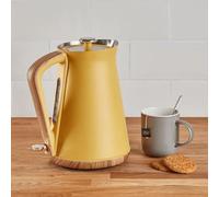 New Contemporary 1.7L 3000W Jug Kettle - Rapid Boil, Cordless Swivel Base, Removable Filter - White Gloss Finish M-04 (Yellow)