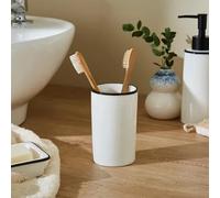 New Contemporary Ceramic Toothbrush Holder - Smooth Enamel-Style Finish with Clean, Minimalist Design, Perfect for Holding Brushes, Combs, Razors Sinkside Decor -M07