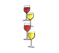 New - Contemporary Metal Wall Art Decor Sculpture - Wine Glass Tower