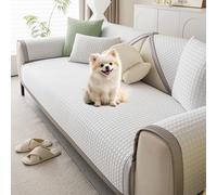 New Cooling Ice Silk Sofa Cover Washable - Summer Universal Sofa Cushion Cover, Non-Slip 1 2 3 Seater Couch Cover for Sectional Sofa, Sofa Slipcover L Shape Furniture Protector (White,110x280cm)