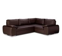 New Corner Sofa Bed With Storage Enzo Right Brown Faux Leather