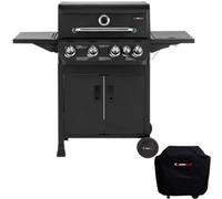 New - Cosmogrill Emberr 5 Gas Burner 4+1 Bbq Grill, Propane Gas Regulator Hose, Side-Burner & Cover