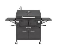 New - Cosmogrill Ignis Smoker Barbecue Charcoal Bbq Grill Large Dual Cooking Area, Adjustable Charcoal Tray