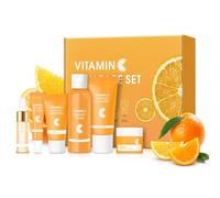 New Cover Vitamin C Skin Care Set - Ordinary Daily Care Facial Kit Hydrating & Pore-Minimizing Kit Daily Glow Routine | Cleanser Toner Serum Eye Cream Face Cream 6PCS