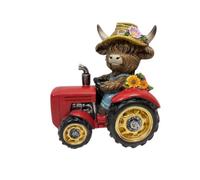 New Cow Tractor Ornament, A Decorative Display, Sprinkle Some Fun into Your Outdoor Space, Add A Touch of Whimsy and Nature to their Outdoor Decor, Idea - Multicolor