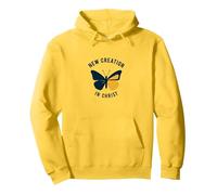 New Creation in Christ Baptism Butterfly Transformation Pullover Hoodie, Adult Unisex, Lemon, L