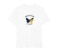 New Creation in Christ Baptism Butterfly Transformation T-Shirt, Men's Big and Tall, White, 3X Tall