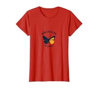 New Creation in Christ Baptism Butterfly Transformation T-Shirt, Women, Red, S