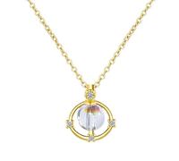 New Creative Beautiful Planet Moon And Star 925 Sterling Silver Jewelry Personality Crystal Clavicle Chain Necklaces-T46