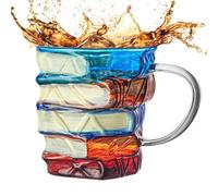 New Creative Coffee Mug Painted Book - Funny Novelty Reading Coffee Cup | Painted Book Mug Glas | Creative Mug | Vintage Drinkware Tumbler Home Decor Water Cup for Readers Writers