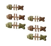 New Creative Fish Bone Cat Chew Toy, Fishbone Shaped Cat Toy, Fish Bone Chew Stick Cats Teeth Cleaning Catnip Silver Vine for Kittens (3)