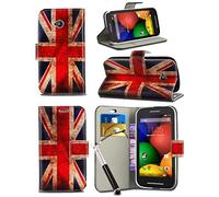 New Creative Graphic Pattern Wallet Case Cover Printed Design with Integrated Stand & RETRACTABLE Stylus Pen for Samsung Galaxy Trend Plus GT-S7580 - Vintage Union Jack England London