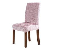 New Crushed Velvet Dining Chair Cover, Spandex Elastic Slipcover Chair Case for Dining Room Kitchen Wedding Banquet,Pink,4pcs