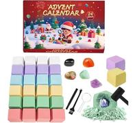 New Crystal Advent Calendar, 24 Days of Mining-and-Discover Crysta Excavation Kit Christmas Countdown Calendar for Kid Teen