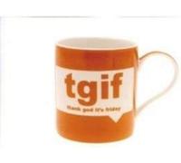 New Cup Tgif Thank God It's Friday Text Talk Fine Novelty China Mug In Gift Box