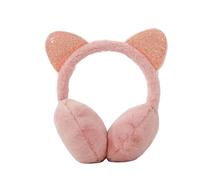 New Cute Cat Ear Warmers Glitter Ears Plush Earmuffs Winter Warm Women Ear Flap Lovely Girls Ear Muffs Cold Protection Ear Cover(Deep Pink)