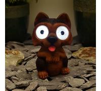 New Cute Solar Powered Light Up Big Eyed Solar Dog Figurine Fun Ornament During The Day And Solar Light At Oight With Cool White LED Light,Auto on At Dusk Perfect For Garden or Outdoor Decor Gift -A8